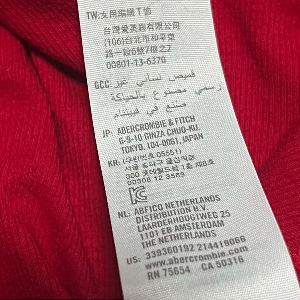 Hollister Ruffle Hem Red Short Sleeve T-Shirt | XXS | Crew Neck - Picture 5 of 6